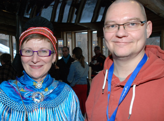 Leiar ved Senter for samiske studium, Else Grete Broderstad, er fornøgd med å ha fått Patrik Lantto som professor II på Brennpunkt Nord-prosjektet. Alle foto: Sigrun Høgetveit Berg