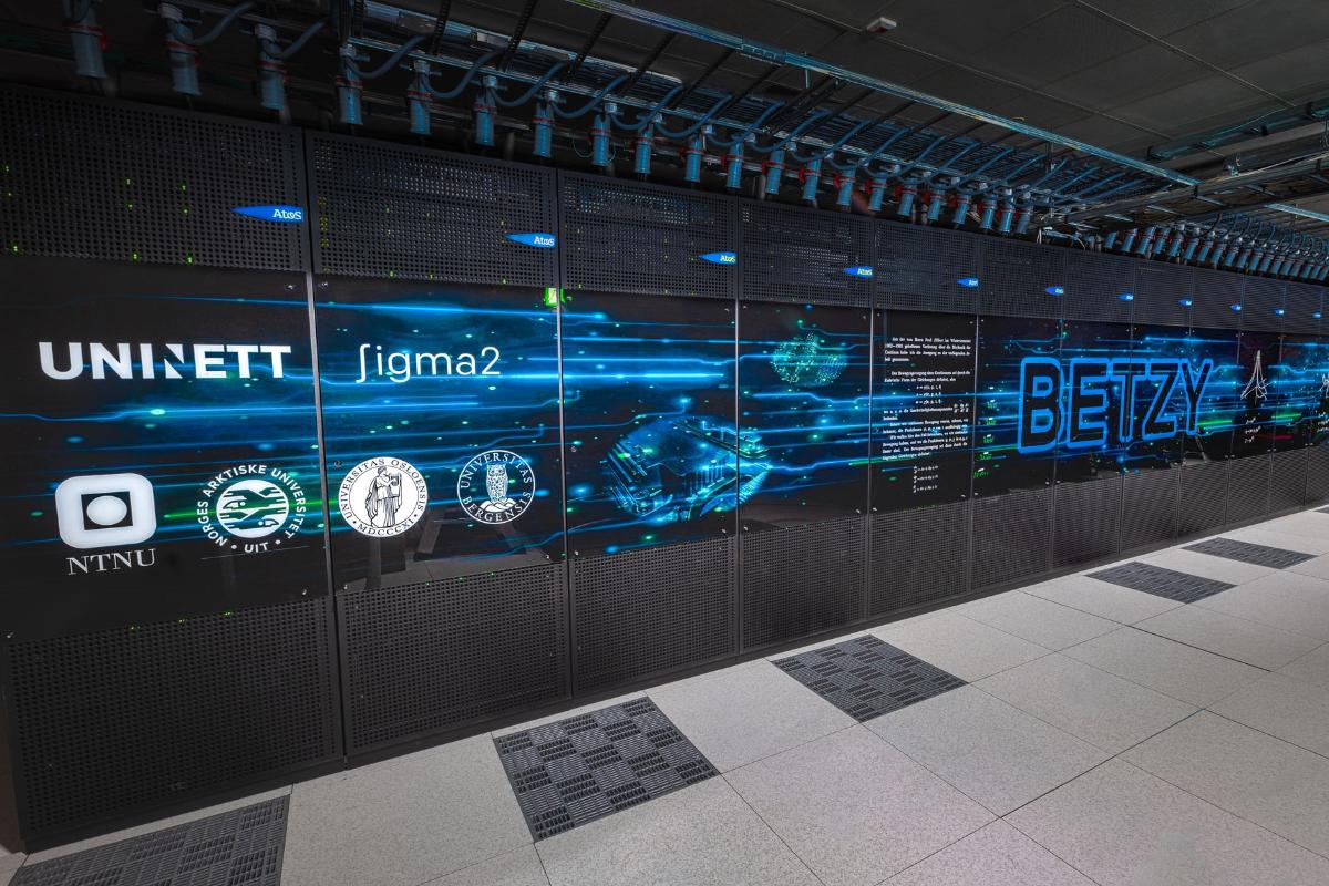 Eit datasenter, med ein server