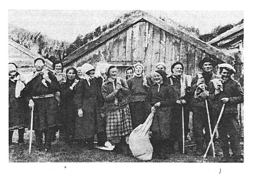 Foto: Carl Sch&oslash;yen. Dunsankere p&aring; Store Tams&oslash;y 1930-tallet